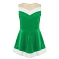 thumbnail image 1 of TTAO Girls Christmas Dress Santa Claus Velvet Dress Sequin Ballet Leotard Sleeveless Tutu Dress for Kids Green 8, 1 of 5