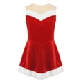 thumbnail image 1 of TTAO Girls Christmas Dress Santa Claus Velvet Dress Sequin Ballet Leotard Sleeveless Tutu Dress for Kids Red 12, 1 of 7