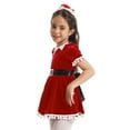 thumbnail image 1 of TTAO Girls Christmas Santa Claus Clothing Ruffled Sleeves Patchwork Tassel Tutu Dress with Hat Belt Red 2-3, 1 of 7
