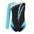 thumbnail image 1 of TTAO Girls Color Block Gymnastic Practice Clothes Ballet Dance Outfit One Piece Tumbling Unitard Biketard Blue Green 14, 1 of 3