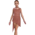 thumbnail image 1 of TTAO Girls Floral Lace Dance Dress Kids Sleeveless Irregular Lyrical Ballet Leotard Dress Ballet Dancewear Dusty Pink 8, 1 of 5