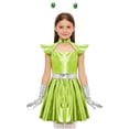 TTAO Girls Metallic A-line Back Zip Alien Dress Robot Outer Space Man ...