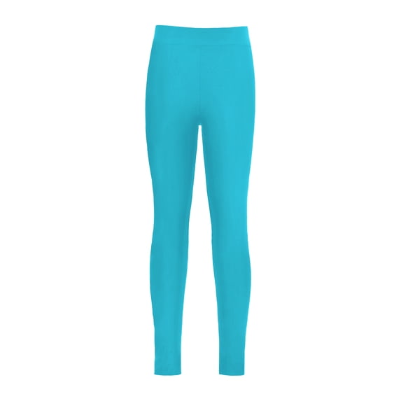 TTAO Girls Solid Athletic Tights Leggings Ballet Yoga Pants Kids Skinny Trousers Size 4-16 Lake Blue 12
