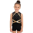 thumbnail image 1 of TTAO Girls Sparkly Ballet Dance Set 4-Piece Gymnastics Bundle Sleeveless Rhinestone Leotard with Shorts Outfits Gift Set A Black 14, 1 of 5