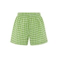 thumbnail image 1 of TTAO Girls Staycation Shorts Brushed Plaid Elastic Waist Home Loungewear Sleepwear for Holidays Beach Weekends playwear Green 5-6, 1 of 3