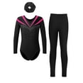 thumbnail image 1 of TTAO Gymnastics Dance Outfits for Girls 3PCS Ballet Leotard with Leggings Set Skating Costume Tank Biketard Hot Pink&Black 8, 1 of 7