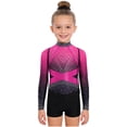 thumbnail image 1 of TTAO Gymnastics Leotards Outfits for Girls Long Sleeve Shiny Rhinestones Leotards with Shorts Scrunchie Drawstring Bag Hot Pink 6, 1 of 5