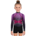 thumbnail image 1 of TTAO Gymnastics Leotards Outfits for Girls Long Sleeve Shiny Rhinestones Leotards with Shorts Scrunchie Drawstring Bag Purple 6, 1 of 5