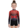 thumbnail image 1 of TTAO Gymnastics Leotards Outfits for Girls Long Sleeve Shiny Rhinestones Leotards with Shorts Scrunchie Drawstring Bag Red 12, 1 of 5