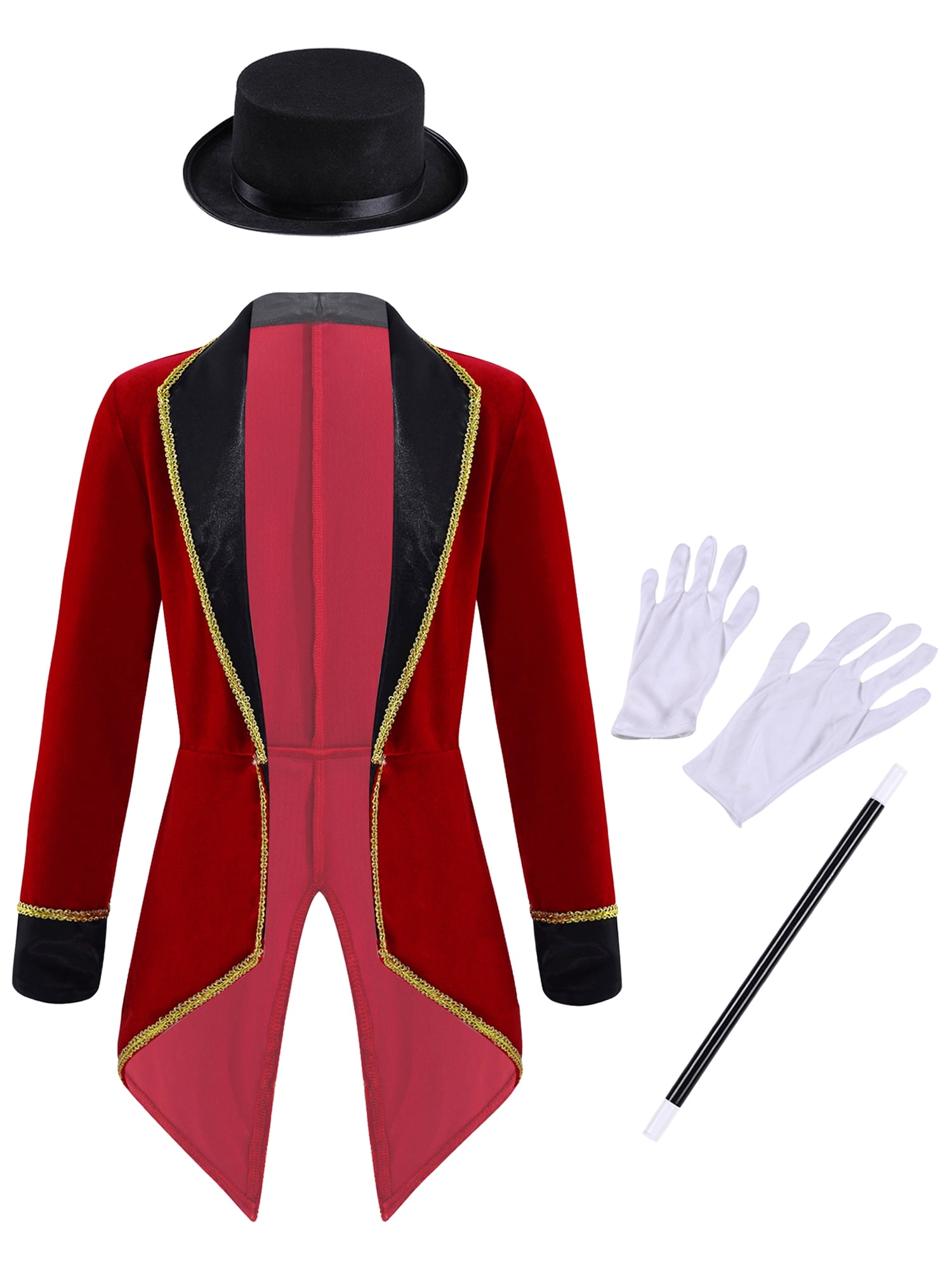 TTAO Kids Boys Halloween Ringmaster Circus Magician Cosplay Outfits ...