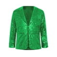 thumbnail image 1 of TTAO Kids Christmas Sequins Sport Blazer Long Sleeve Lapel Suit Jacket Xmas Holiday Outerwear Coat Green 12, 1 of 3