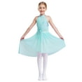 thumbnail image 1 of TTAO Kids Girls Ballet Lyrical Dance Dresses Sleeveless Irregular Hem Shiny Rhinestones Dress Dancewear Light Blue 16, 1 of 5