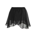 thumbnail image 1 of TTAO Kids Girls Ballet Tutu Skirt Wrap Over Scarf Chiffon Skirt Lyrical Skating Gymnastics Dancewear Black 10-14, 1 of 7