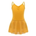 thumbnail image 1 of TTAO Kids Girls Camisole Ballet Tutu Dress Hollow Back Gymnastics Leotard Ballerina Dance Outfit Dancewear Yellow 9-10, 1 of 7