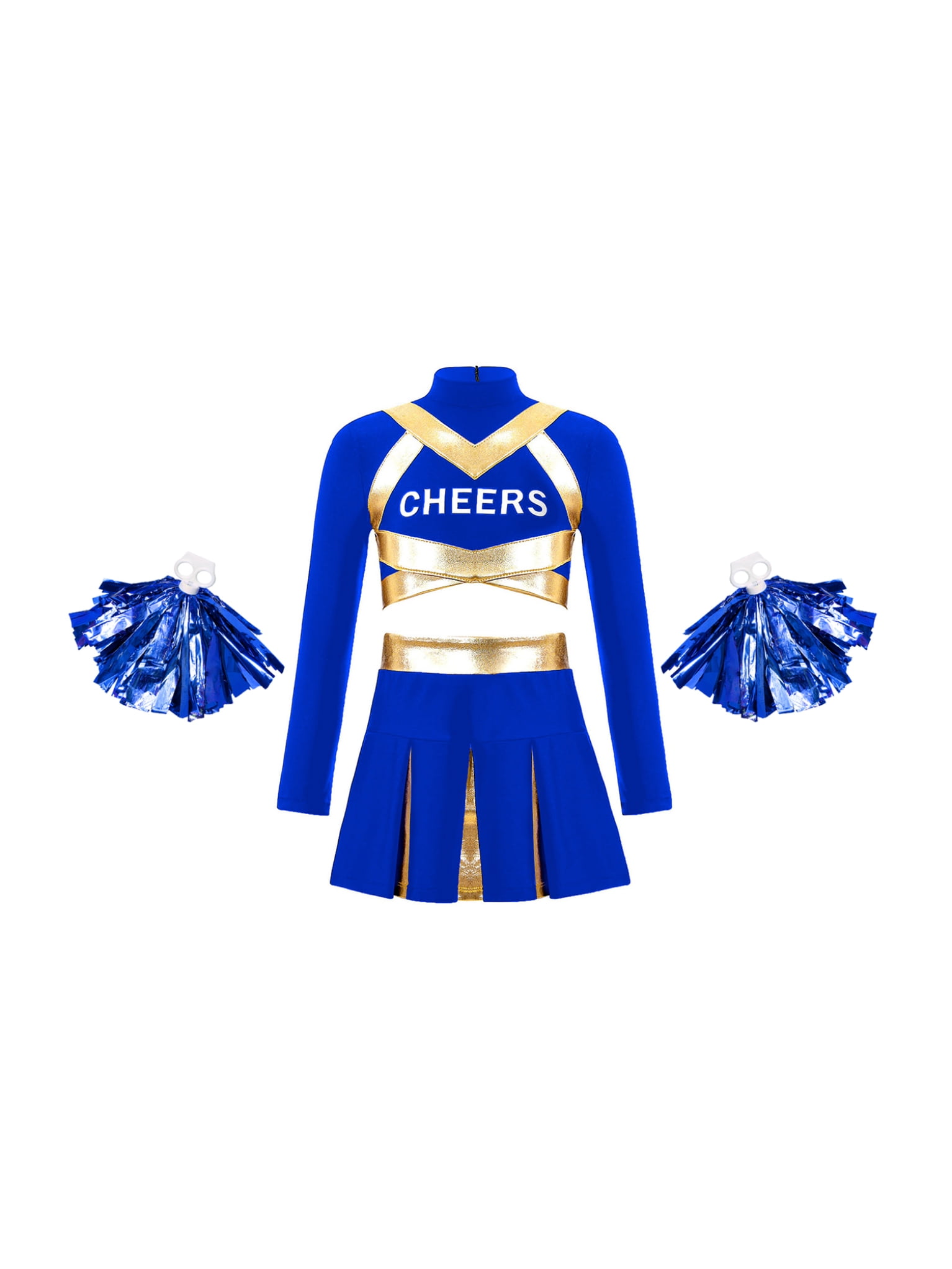 Cheerleader Outfit Luxe Blauw-Wit voor meisjes Kopen