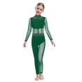 thumbnail image 1 of TTAO Kids Girls Full Body Dance Unitards Ballet Gymnastics Clothes Mesh Splice Figure Skating Jumpsuit Green 6, 1 of 5