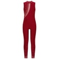 thumbnail image 1 of TTAO Kids Girls Full Body Unitard Shiny Diamond Mock Neck Sleeveless Jumpsuit Skating Bodysuit Dancewear Burgundy 8, 1 of 5