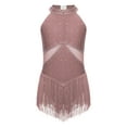 thumbnail image 1 of TTAO Kids Girls Glittery Ballet Dance Latin Jazz Dress Keyhole Back Leotard with Tassel Skirts Outfits Dusty Pink 6, 1 of 5