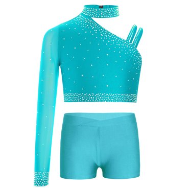 Girls Sequin Hip Hop Dance Costume Set - Kids Street Jazz Dance Outfit