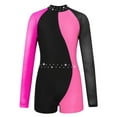 thumbnail image 1 of TTAO Kids Girls Long Sleeve Gymnastics Leotards Zipper Back Ballet Dance Unitard Bodysuit Activewear Rose 12, 1 of 3