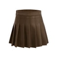 thumbnail image 1 of TTAO Kids Girls School Uniform Skirts Pleated Skater Tennis Skirts A-Line Mini Skirts Skorts Age 5-16 Years Coffee 13-14, 1 of 4