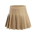 thumbnail image 1 of TTAO Kids Girls School Uniform Skirts Pleated Skater Tennis Skirts A-Line Mini Skirts Skorts Age 5-16 Years Khaki 9-10, 1 of 7
