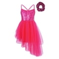 thumbnail image 1 of TTAO Kids Girls Sequins Ballet Tutu Dance Dress Gymnastics Camisole Leotard with Hair Tie Dancewear Rose 7-8, 1 of 7