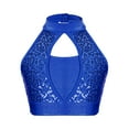 thumbnail image 1 of TTAO Kids Girls Shiny Sequins Vest Shirt Modern Jazz Performance Dance Tank Tops Sleeveless Camisole Royal Blue 8, 1 of 5