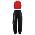 thumbnail image 1 of TTAO Kids Girls Solid Colour Backless Crop Tops with Loose Fit Leggings Set Jogger Athletic Red 10, 1 of 7