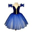 thumbnail image 1 of TTAO Kids Girls Swan Lake Ballet Dance Dress Straps Velvet Sleeveless Puffy Skirt Tutu Dress Performance Clothes Blue 11-12, 1 of 2