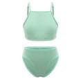 thumbnail image 1 of TTAO Kids Girls Tankini Bikini Set Swimming Wear Basic Sleeveless Crop Top Bra with Swim Shorts Briefs Mint Green 8, 1 of 7