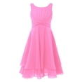 thumbnail image 1 of TTAO Kids Princess Wedding Pageant Party Flower Girls Dress Knotted Waist Chiffon Ball Gown 6-16Y Pink 8, 1 of 7