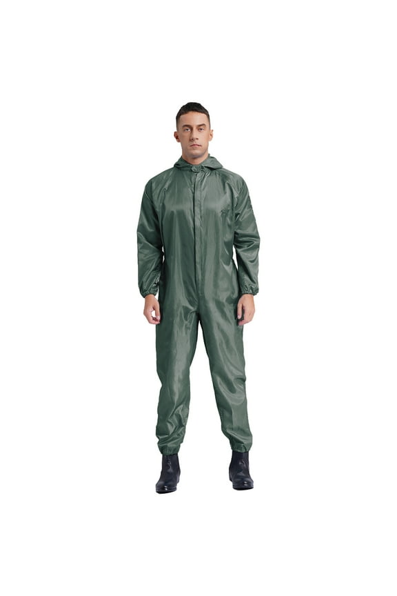 Men's Work Overalls One Piece Mechanics Workwear Lightweight Jumpsuits Long Sleeve Coveralls Gray XXL