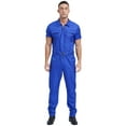 thumbnail image 1 of TTAO Men's Work Overalls One Piece Mechanics Workwear Lightweight Jumpsuits Short Sleeve Suits Blue S, 1 of 7