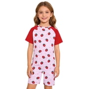 TTAO Girls Boys Special Needs Adaptive Clothing Zip Back Printed Jumpsuit Short Sleeve Anti-Strip Romper Light Pink 6