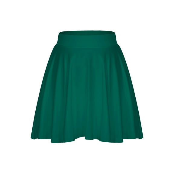 TTAO Womens Ruffled Mini Skirt Casual Elastic Waistband Flared Tennis Skirts Streetwear Sportwear Green One Size