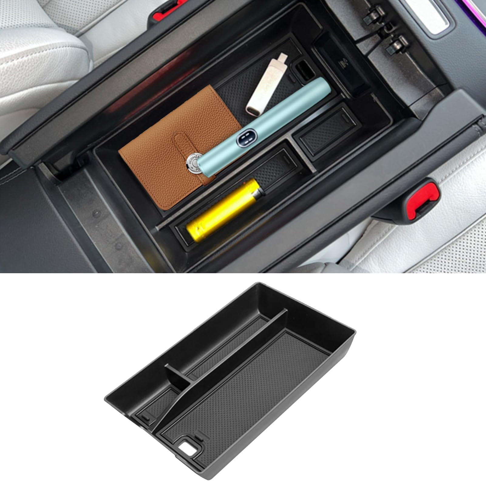 Neepiar 2-Piece Center Console Organizer For 2024-2025 Honda Prologue & Acura ZDX - Armrest Storage Tray Insert