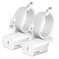 thumbnail image 1 of 2-PACK [Apple MFi Certified] iPhone Fast Charger, 20W PD Type C Power Wall Charger Travel Plug with 6FT USB C to Lightning Quick Charge Sync Cord Compatible for iPhone 13/12/11/XS/XR/X 8/SE 2020/iPad, 1 of 5