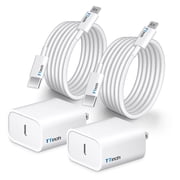 2-PACK [Apple MFi Certified] iPhone Fast Charger, 20W PD Type C Power Wall Charger Travel Plug with 6FT USB C to Lightning Quick Charge Sync Cord Compatible for iPhone 13/12/11/XS/XR/X 8/SE 2020/iPad