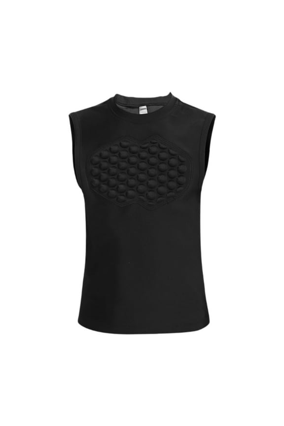 Basketball Chest Protector Vest Chest Protection for Baseball Rugby Softball YXL Black