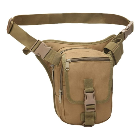 TTETTZ Drop Leg Bag Belt Bumbag with Leg Strap Leg Pouch for Hiking Camping Cycling Khaki