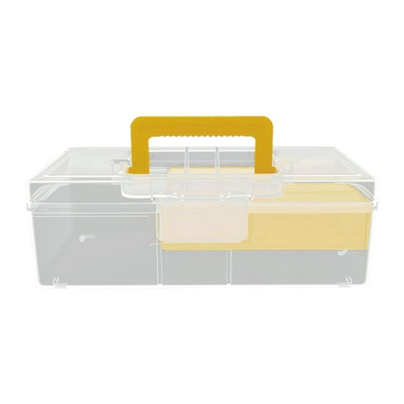 TTETTZ s Storage Case 2 Layer Fishing Tackle Box Organizer for s Hooks Worms yellow