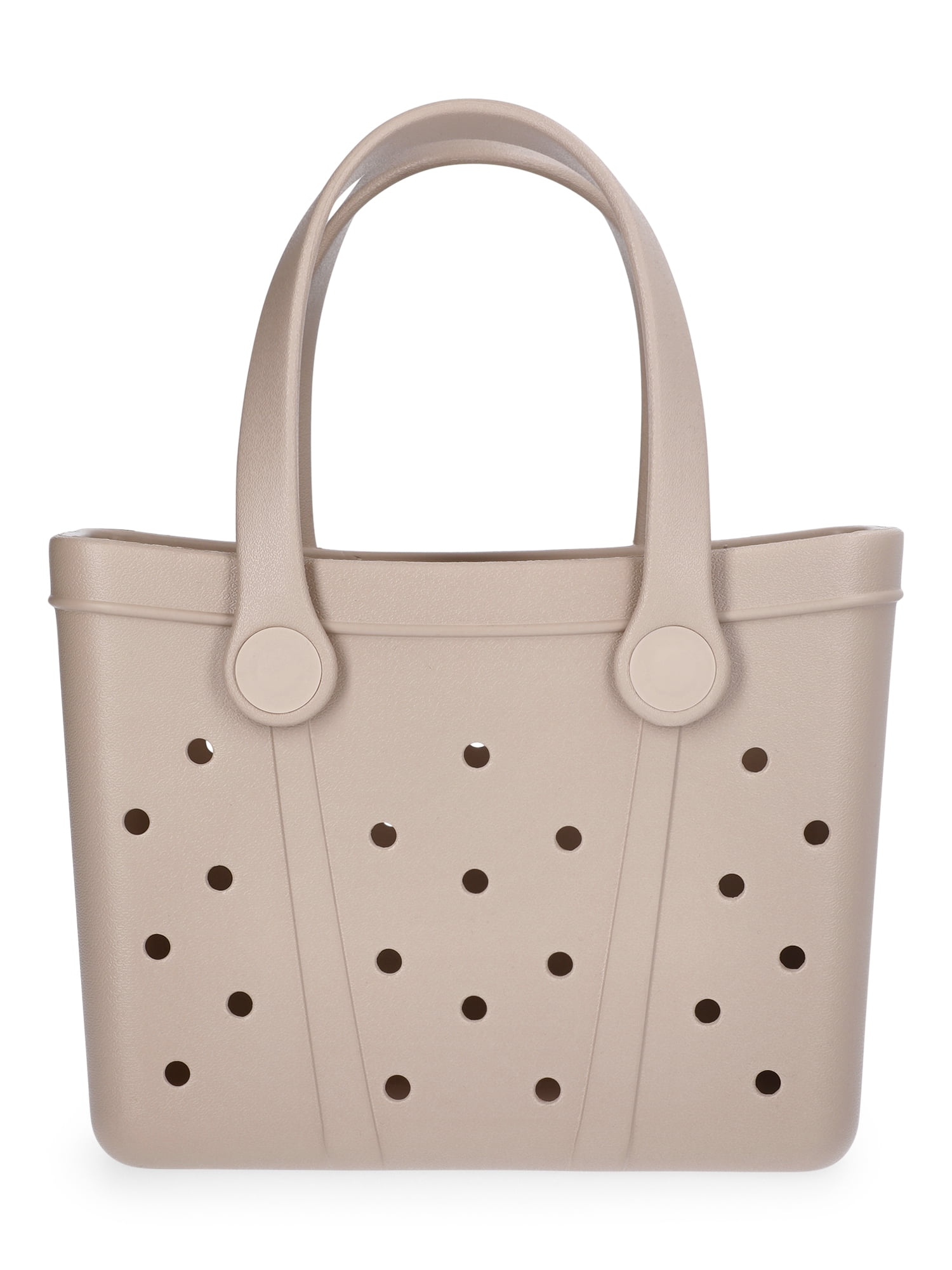 Time and Tru Women's Lightweight Mini Beach Tote Bag, Tan