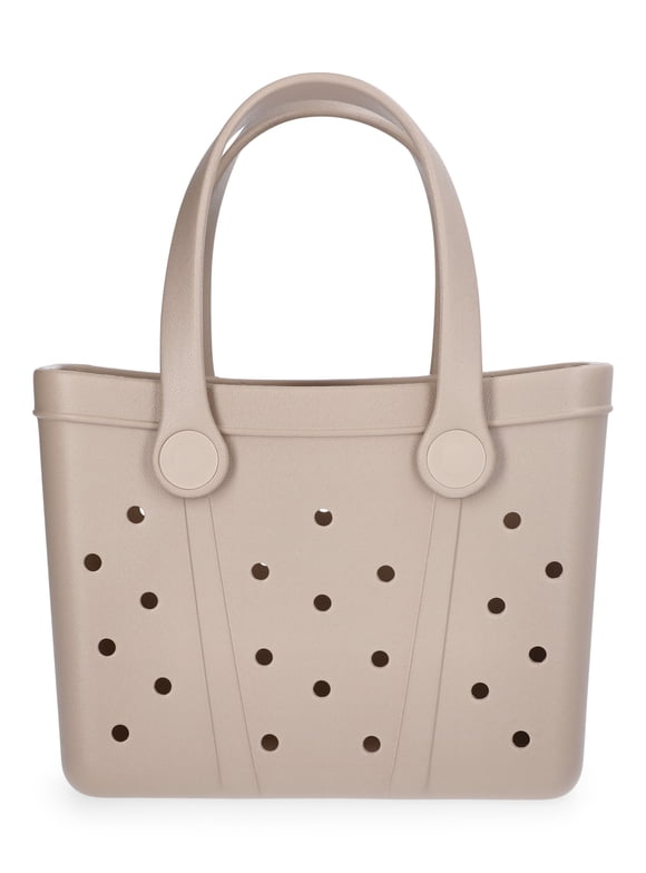 Women's Lightweight Mini Beach Tote Bag, Tan