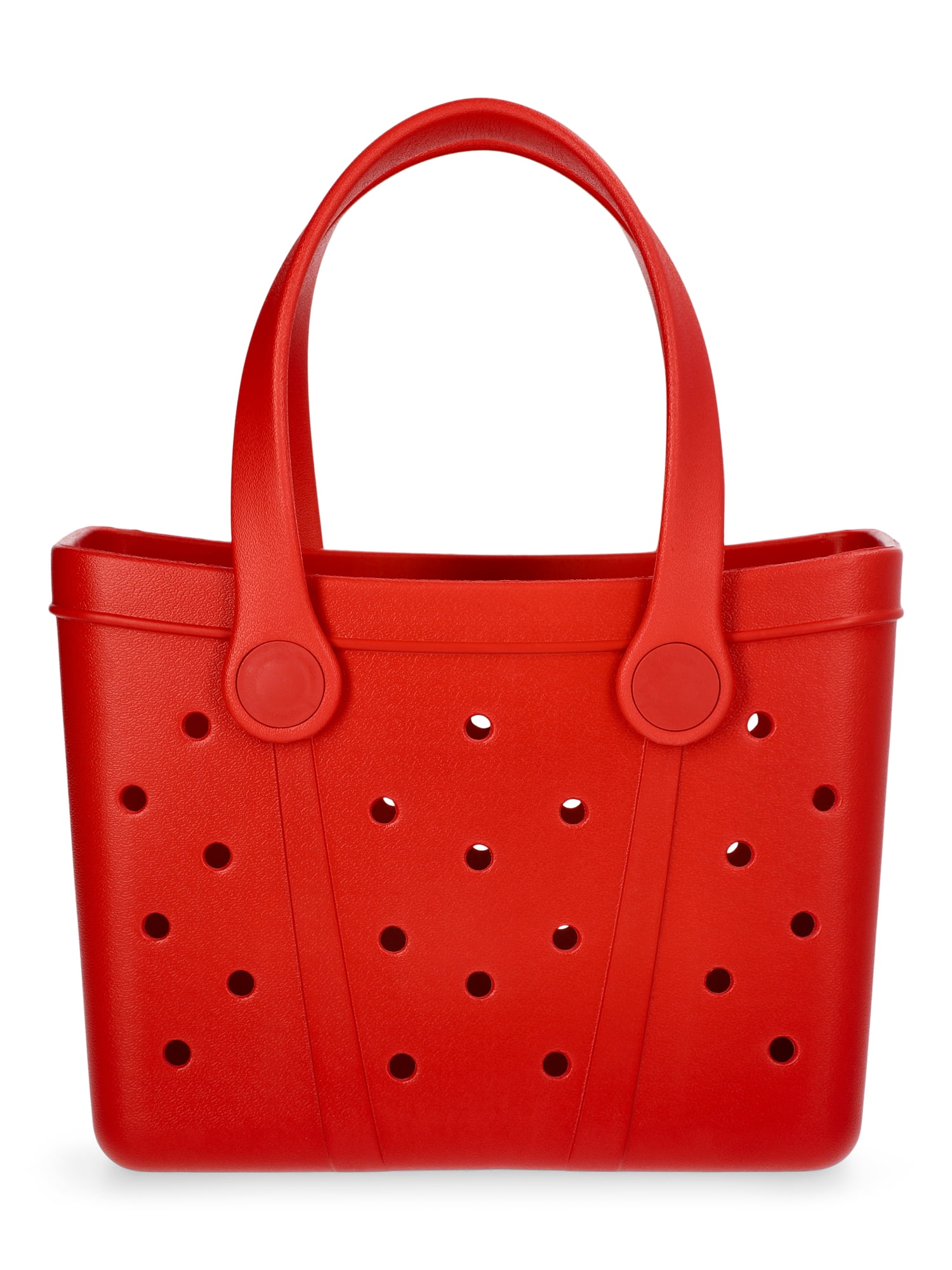 Time and Tru Women's Lightweight Mini Beach Tote Bag, Red