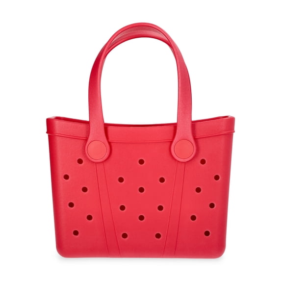 Time and Tru Women's Lightweight Mini Beach Tote Bag, Coral