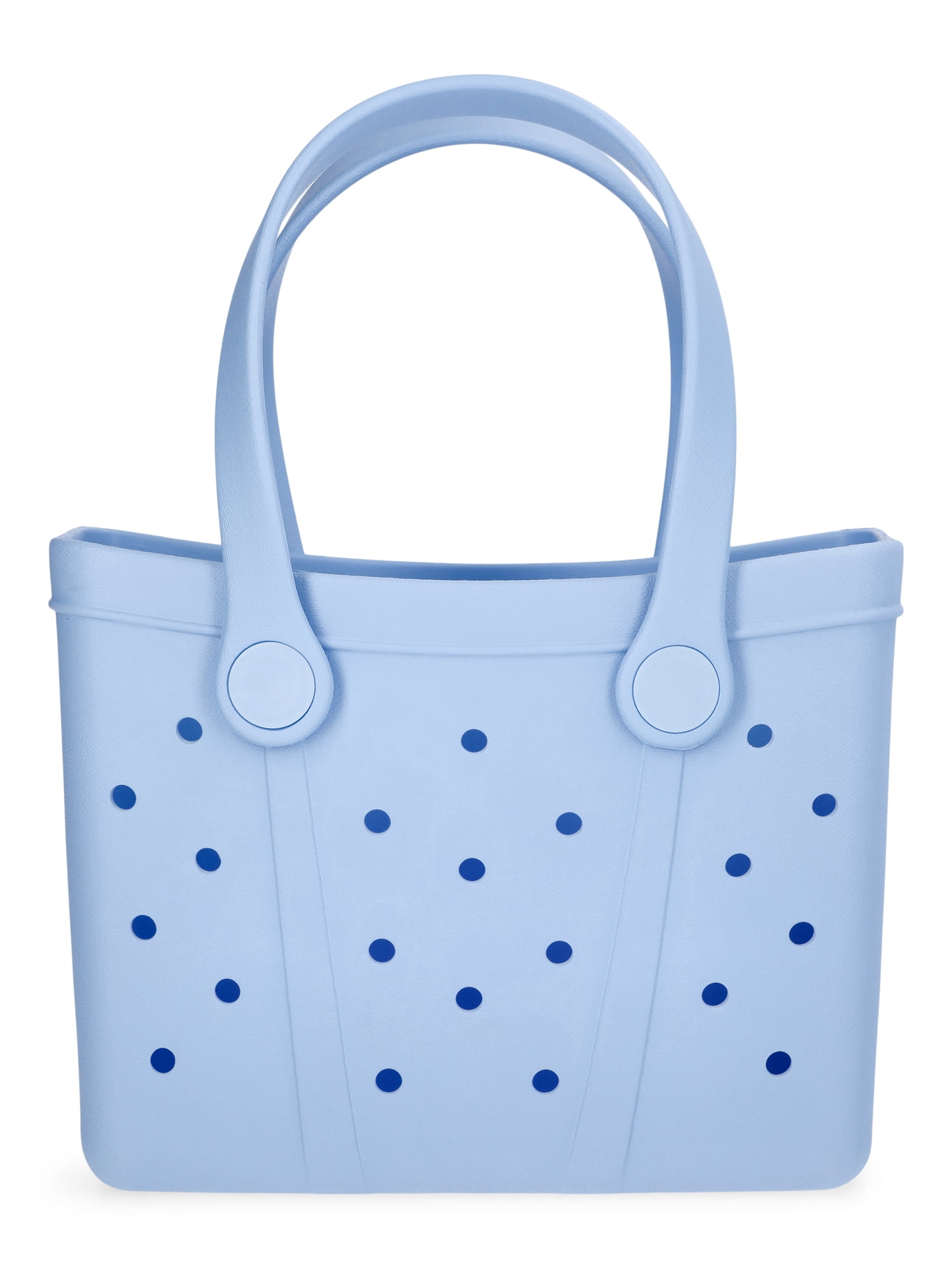 Time and Tru Women's Lightweight Mini Beach Tote Bag, Light Blue
