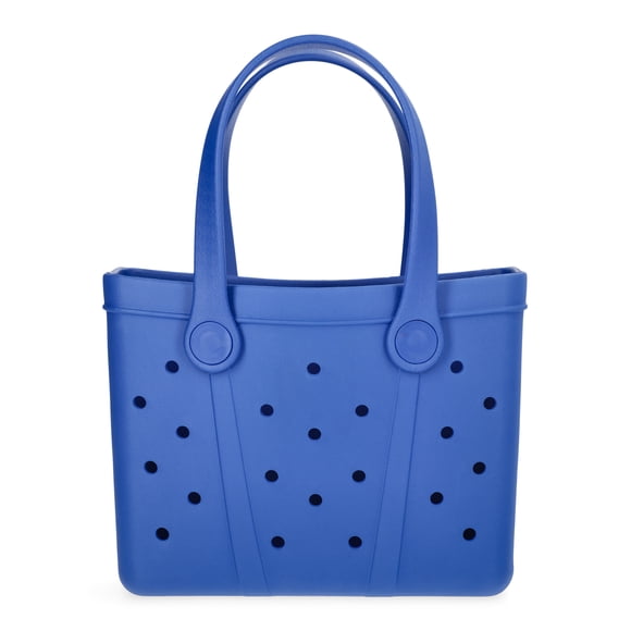 Time and Tru Women's Lightweight Mini Beach Tote Bag, Blue