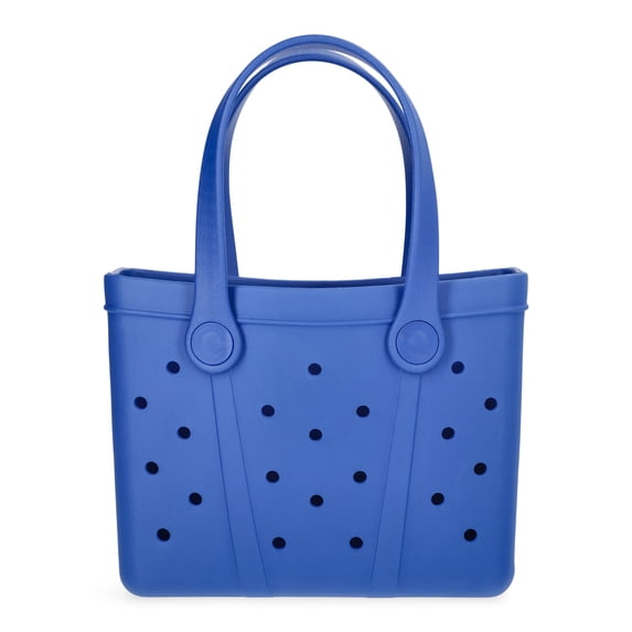 Time and Tru Women's Lightweight Mini Beach Tote Bag, Blue