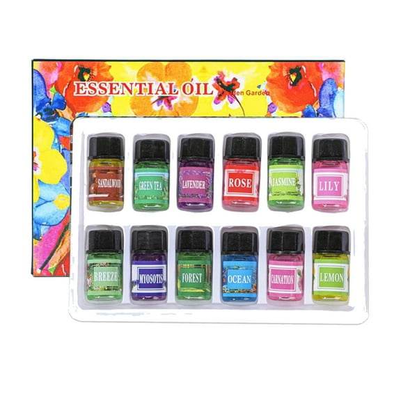 TTFDC 3ML 12PCS Natural Oils Set Water Soluble Aroma Aromatherapy Oil For Oil Diffuser Humidifier 36ml Air Car Vent Gent Scents Air Auto Air Furnace Air Pads Bath And Body Car Air New Car Vehicle Air